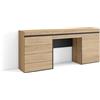 Skraut Home | Tavolo da toeletta | Tavolo da Trucco, stoccaggio | 177x75x35 cm | Con cassetto | Cassettiera | Stile moderno | Rovere