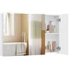 VASAGLE Armadietto da parete con specchio, mobiletto da bagno moderno con ripiani regolabili, 3 ante, 15 x 90 x 60 cm, bianco, collezione KAILYN BBK032W01