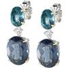 Amen Orecchini Cocktail in argento 925,Zirconi Grigio e Blu