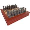 Italfama Scheletro Scacchi Set Resina Pezzi Noce Acero Tavola W/Conservazione
