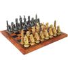 Italfama Set Di Scacchi Metallico EGYPTIAN In Ottone Argento Con Tavolozza In Ecopelle