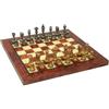 Italfama Ottone Set di Scacchi Oro Argento Pezzi Con 30cm Olmo Legno Tavola