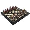 Italfama Scacchi Inglese Vs Zulu Set Dipinto A Mano In Resina Con Tavola In Noce