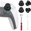 Wigearss Sticks de remplacement pour manette PS5, lot de 4 capuchons de joystick analogique 3D avec kit d'outils de réparation, revêtements en caoutchouc rigide pour PlayStation 5 DualSense (non com