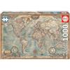 Educa - Political Map of The World Miniature, Puzzle 1000 Pezzi, 46 x 30 cm, Vario (16764)