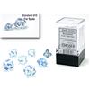 Chessex chx 20581 - set 7 dadi poliedrici mini - borealis icicle/light blue luminary