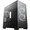 DEEPCOOL Case DeepCool CG380 3F - Mini-Tower mATX/Mini-ITX, Doppio vetro temperato panoramico, re ventole PWM ARGB preinstallate, Nero