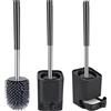 Glowbal Scopino WC in silicone con contenitore ad asciugatura rapida, per bagno, WC ospiti, montaggio a parete e in piedi, nero