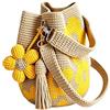 Generic Borsa da donna all'uncinetto, realizzata a mano, stile bohémien, borsa intrecciata da donna, per nuoto, barca, crociera, vacanze, viaggi, estate, palestra, pranzo, doccia, bagnato