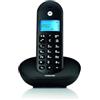 Motorola T101 Telefono Cordless DECT Nero - Display Illuminato, Alta Qualità Audio, Base di Ricarica, Design Compatto ed Elegante, Ideale per Casa e Ufficio