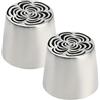 Generic 2 beccucci russi extra grandi, beccucci russi in acciaio inox, 2 pezzi, pasta extra grande, pasta Yams, pasta Yams, beccucci per panna, utensili da forno per torte, beccucci, cioccolato