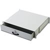 DIGITUS cassetto per armadi di rete e server rack, 19 pollici, 2U, montaggio anteriore e posteriore, profondità variabile, vassoio per documenti e per tastiera, chiudibile, grigio