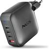 NGS Bud 165 W - Caricatore da Parete Ultra Veloce con 4 porte, 3 USB-C(PD3.1 & PPS) 1 USB-A (QC 3.0 30 W) Compatto e Portatile per Smartphone Tablet Portatili Materiali GAN ignifughi Ricarica