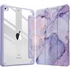 FINTIE Custodia per iPad Mini 5 2019 / iPad Mini 4 con Pencil Holder - Sottile Leggero Trasparente Cover Posteriore con Bordo in TPU Morbido, Auto Sveglia/Sonno, Lilla Marble