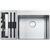 Franke Lavello da Incasso Acciaio Inox satinato 2 Vasche 86 x 51 con vano accessori a Sinistra Semifilo Filotop Box Center Incasso Franke BWX 220-54-27 127.0538.260