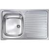 CM PRONTA CONSEGNA - SPEDIZIONE IMMEDIATA Lavello da Incasso 1 Vasca con gocciolatoio a Destra 79 x 50 cm Sopratop Acciaio Inox satinato CM MONDIAL 011541.S1.01.2016 011541 SCSSX