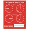 Altro Targa "Orario di apertura" con catenella 16 x 21 cm rossa