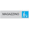 Targa adesiva "Magazzino" vinile rigido 4 x 15 cm grigia