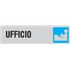 Altro Targa adesiva di informazione "Ufficio" vinile rigido 4 x15 cm grigia