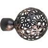 Terminale bastone tenda Boccia in ferro nero Ø 20 mm 1 pz