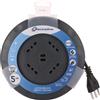 ELECTRALINE Prolunga con avvolgicavo 5 m con 4 prese bivalenti e 2 USB