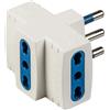 Adattatore multiplo spina 16 A 2P+T e 3 prese bivalenti colore bianco