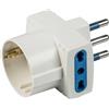 Adattatore spina 16 A, 2 prese bivalenti, 1 presa stand.tedesco bianco
