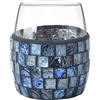 Portaspazzolini Crystal in vetro mosaico blu