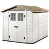 Casetta da giardino Garofalo in PVC Tuscany Evo sp. 20 mm bianco crema 6 m²