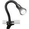 Trio Lampada da tavolo Flexo Spot flessibile con pinza Trio nera H 30 cm