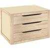 Cassettiera in legno 3 cassetti Natrua 29,5x39x30 cm beige