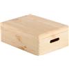 Scatola in legno di pino massiccio con coperchio 40x30x14 cm beige