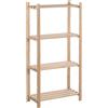 Scaffale in legno Natura 4 ripiani 131,5x65x30 cm 40 kg/ripiano