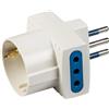 Adattatore multiplo spina, 2 prese 10 A, 1 presa stand. tedesco bianco