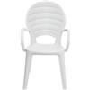 Grand Soleil Sedia da giardino con braccioli impilabile Paloma in polipropilene bianco