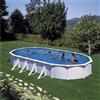 Gre piscina ovale bianca 915 cm x 470 cm x 132 cm con filtro a sabbia