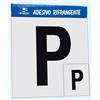 Targa adesiva rifrangente "P" principiante 2 pz 30 x 30 cm e 12 x 15 cm