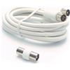 - Cavetto TV maschio - femmina con adattatore 1,5 m