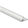 Profilo terminale quarto di tondo in alluminio argento opaco 12,5 mm x 2,7 m