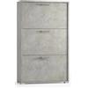 Scarpiera 3 ante doppia profondità max 18 paia 112x67x28 cm cemento