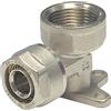 Raccordo multistrato a gomito femmina con staffa Ø 1/2 x 16 mm