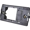 Altro Supporto placche a 2 fori prese standard italiano-tedesco nero 4 pz