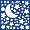 Crearreda Adesivo decorativo per parete Stelle fosforescenti 2 fogli 31x31 cm