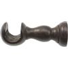 Supporto bastone tenda monoblocco aperto noce Ø 23 mm