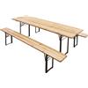 Set birreria tavolo in legno 200x80 cm con 2 panche