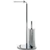 Piantana portarotolo e portascopino bagno Winny H 67 cm cromato