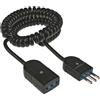 H05VVH8-F 3 mm x 0,75 mm² prolunga est. spina e presa 10 A 3 m nera