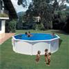 Gre Piscina tonda bianca Ø 460x120 cm con filtro motorizzato a cartuccia