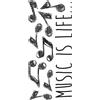 Crearreda Adesivo decorativo per parete Music 2 fogli 15x31 cm