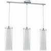 Lampadario a sospensione Eglo 3 luci cromo bianco 72,5x12x110 cm